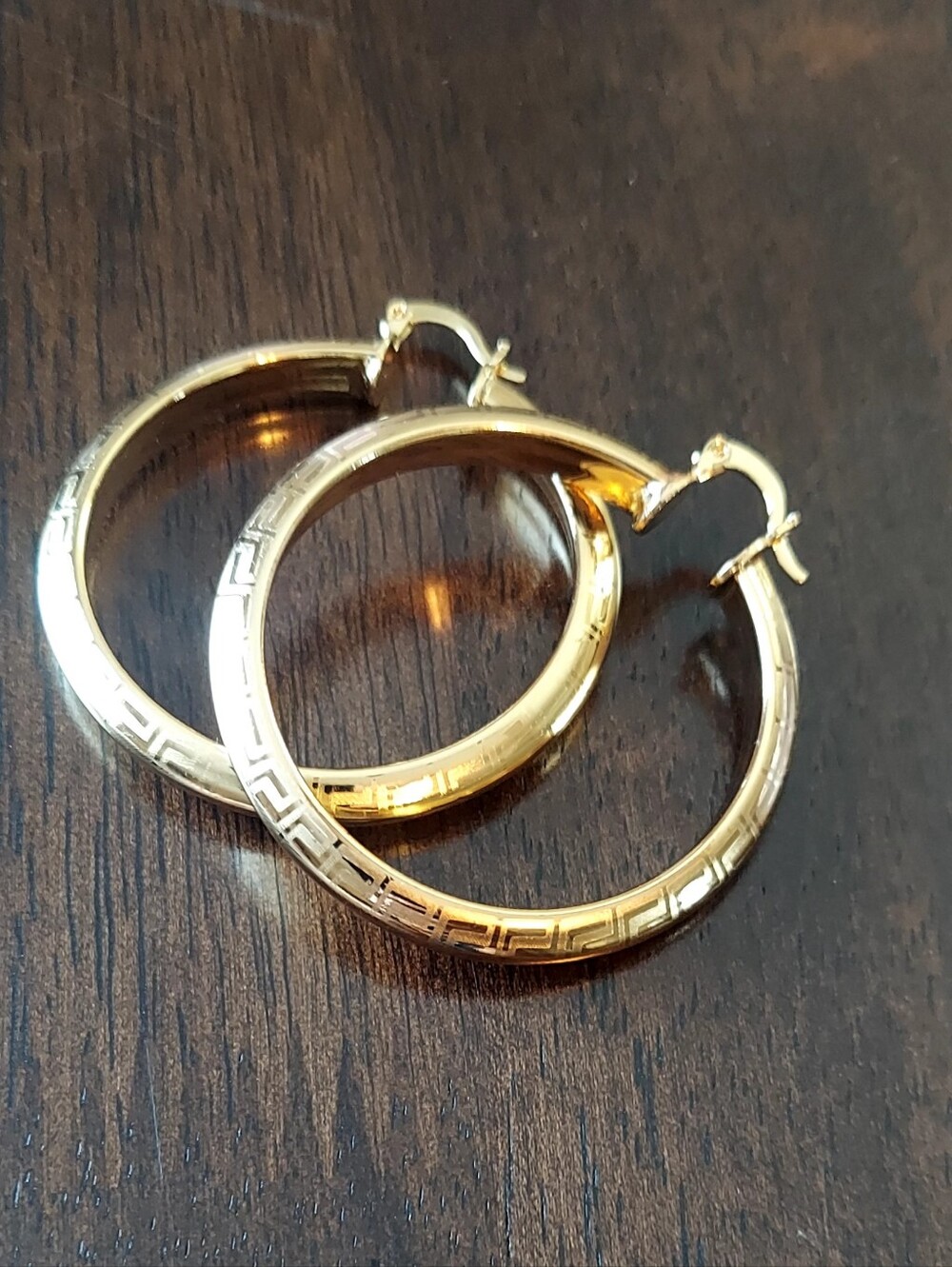 New Gold Hoop Earrings - Classic Textured Design